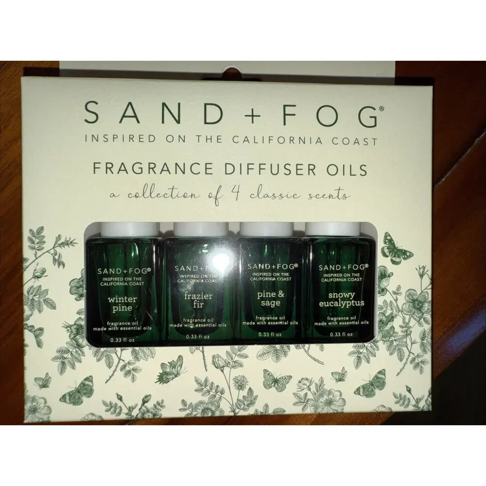 Sand + Fog Fragrance Diffuser Oils 4-Pk HOLIDAY FRAZIER FIR, WINTER PINE, TREES